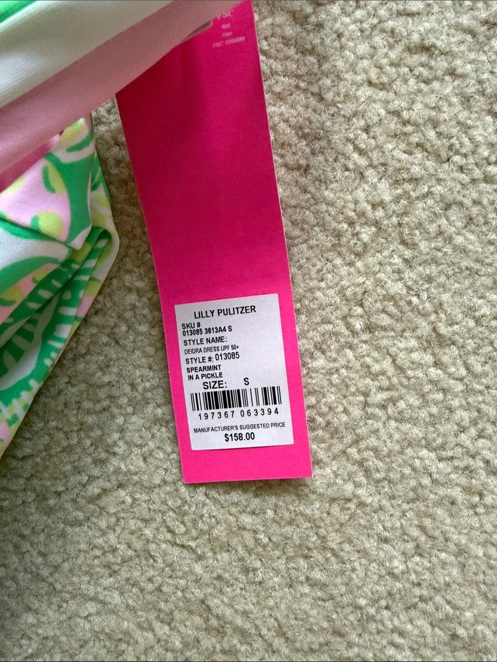 Lilly Pulitzer Spearmint in a Pickle UPF+50 Dress Sz.Small NWT - Picture 3 of 4
